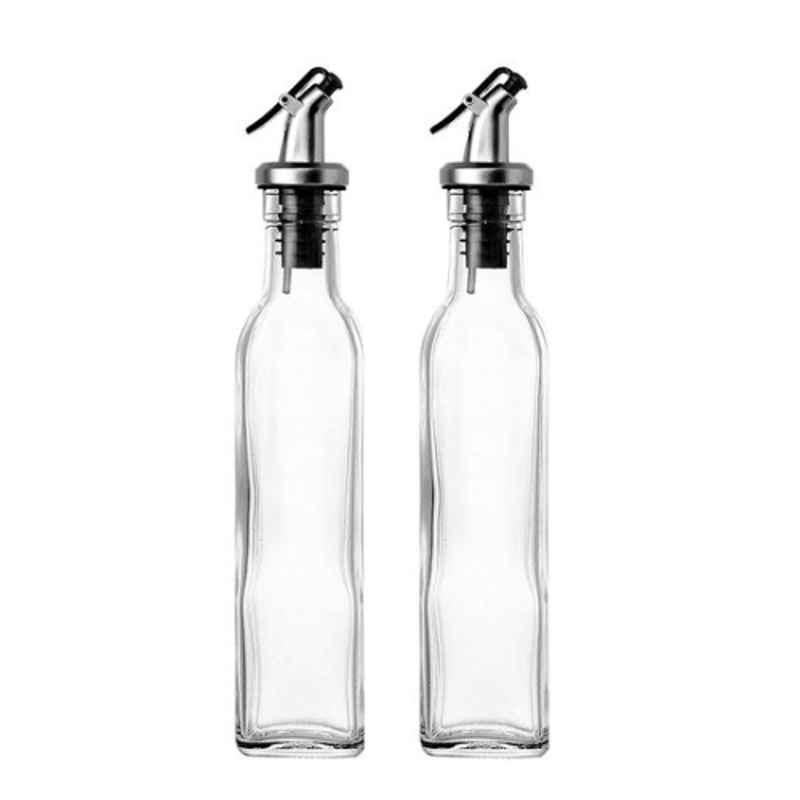 250ml Clear Oil & Vinegar Cruet Glass Bottle (Pack of 2)