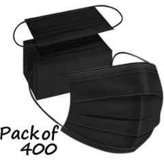 Wellstar 3 Layer Disposable Breathable Non Woven Black Surgical Face Mask for Men & Women, MSK-110 (Pack of 400)