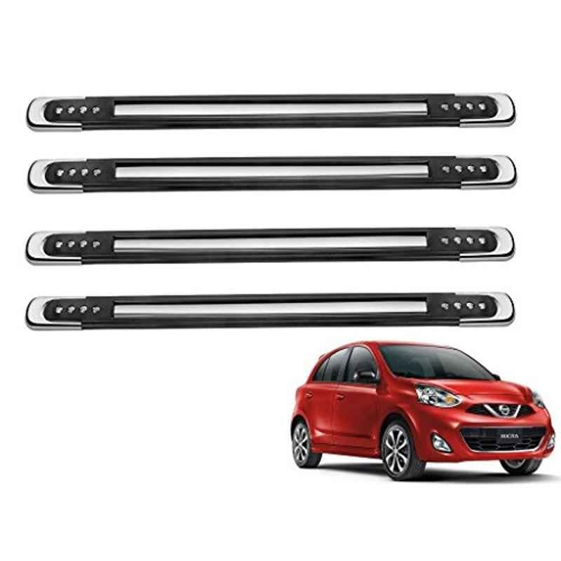 Kozdiko 4 Pcs Designer Black Bumper Protector Set for Nissan Micra Active, Koz-35125