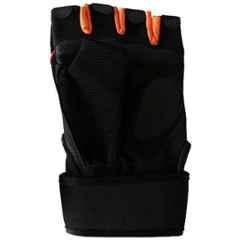 AllExtreme Orange Large Absorbing 3mm Sponge Microfiber Leather Anti Slip Shock Breathable Pads Design Half Finger Bike Gloves