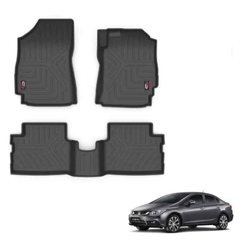 Kozdiko Thermoplastic Polyolefins 3D Life Long Car Floor Mat Set for Honda Civic Old