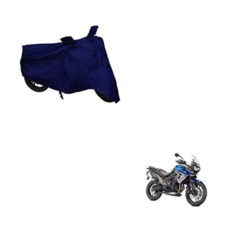 Kozdiko Polyester Matty Blue Dust & Waterproof Bike Body Cover with Mirror Pocket for Triumph Tiger 800XRX