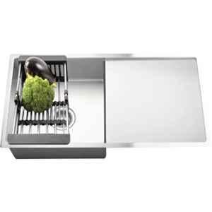 Fossa 32x20x10 inch Stainless Steel SS304 Matt Finish Silver Single Bowl with Drainboard Kitchen Sink, FHS-12