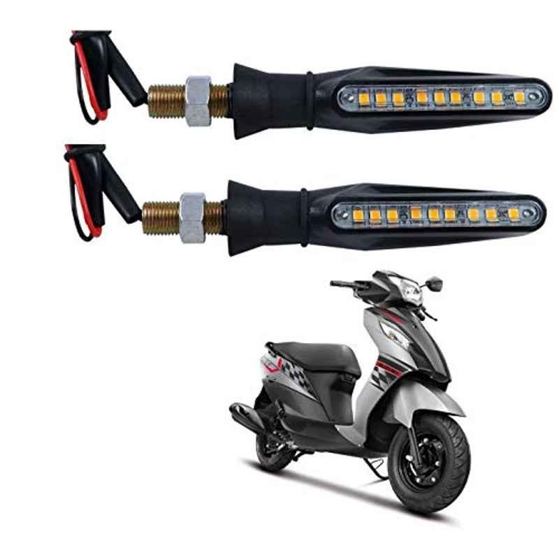 Kozdiko 4 Pcs Plastic Front & Rear Side Sleek Yellow Bike Indicator Set for Suzuki Lets