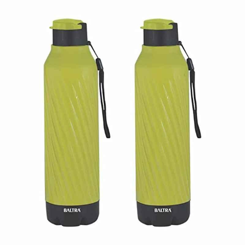 Baltra Berry 700ml Stainless Steel Lime Hot & Cold Water Bottle, BSL297 (Pack of 2)