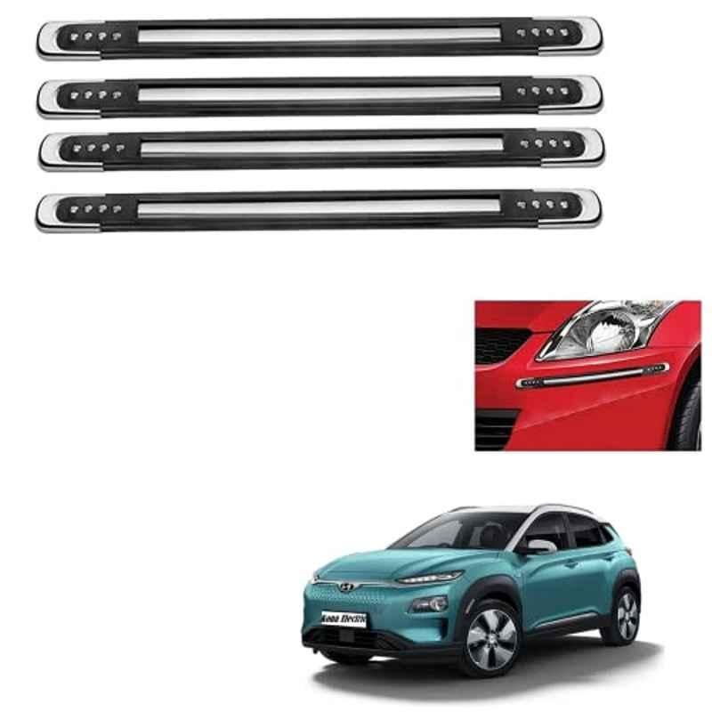 Kozdiko 4 Pcs Black Designer Car Bumper Protector Guard Set for Hyundai Kona Electric