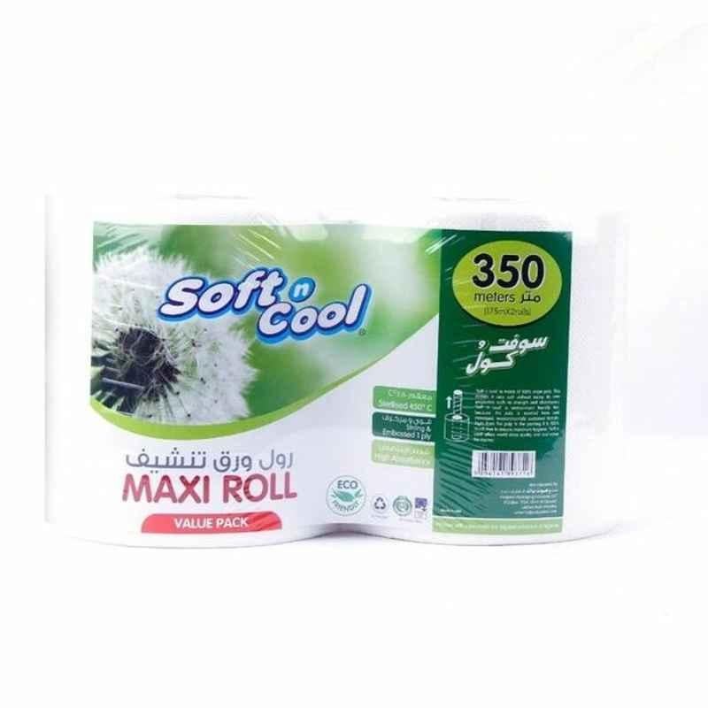 Hotpack Soft N Cool Twin Pack Maxi Roll, SNcmR1TW175VP, 2 Ply, 350 m, 2 Pcs/Pack