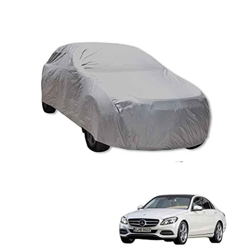 Kozdiko Polyester Car Silver Matty Body Cover without Mirror Pocket for Mercedes Benz C-Class
