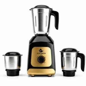 Electrofox PowerMax 750W ABS Black & Golden Mixer Grinder with 3 Stainless Steel Jars & 4 Years Warranty