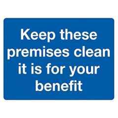 Color World Express Vinyl Self Adhesive Keep These Premises Clean Warning Signage Sticker