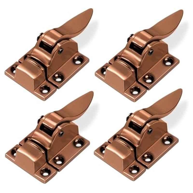 Plantex Zinc Alloy Rose Gold Cabinet Latch for Kitchen Cabinets & Cupboards (Pack of 4)