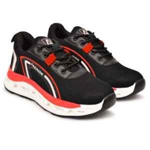 Ambrick 10RD Mesh Black & Red Steel Toe Industrial Safety Shoes with Air Mix Sole for Men, Size: 9