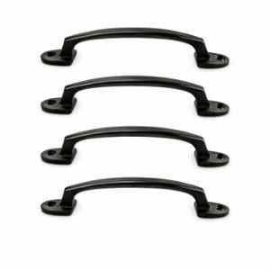 Mix & Match Classic 6 inch Cast Iron Black Matte Finish Pull Handle for Wardrobe, Cupboard & Window (Pack of 4)
