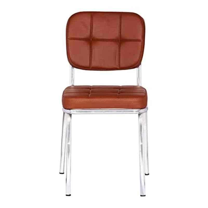 RW Rest Well Spectrum Alloy Steel Brown Visitor Chair with Cushion
