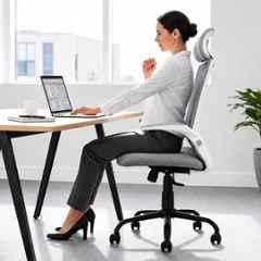 Cellbell Swift Mesh High Back White Ergonomic Chair, CBFCLUX0271