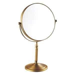 Plantex 8 inch Premium Antique Brass Magnifying Mirror/Dual Side Makeup Mirror with Stand/Shaving Mirror for Bathroom with 5x/1x Magnification