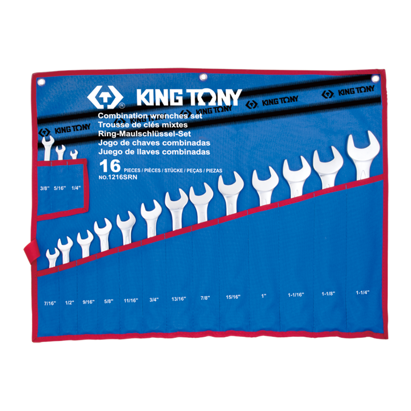 King Tony 16 PCS Combination Wrench Set, 1216SRN