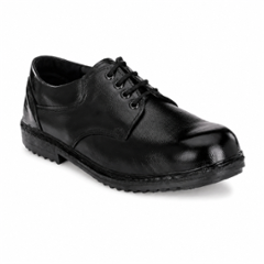 ArmaDuro AD1012 Leather Steel Toe Black Work Safety Shoes, Size: 9