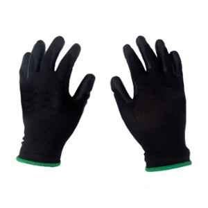 Tungsten Safety 13 Gauge 32g Polyester Liner Black Safety Gloves Bag with PU Coated Palm, Size: 8, MAXPU-32 BLK (Pack of 12)