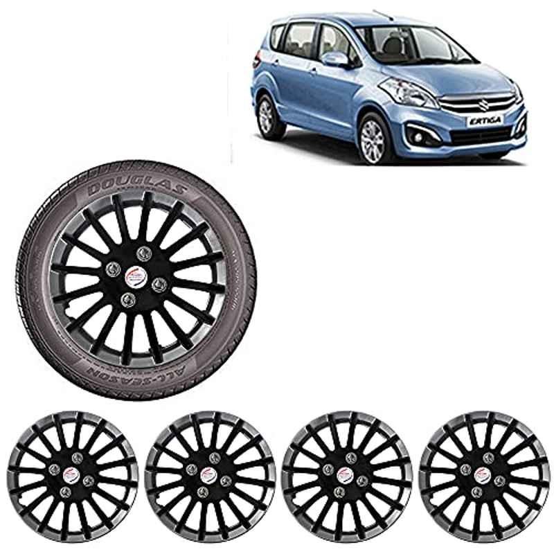 Auto Pearl 4 Pcs 15 inch ABS Black Car Wheel Cover Set for Maruti Suzuki Ertiga Type2