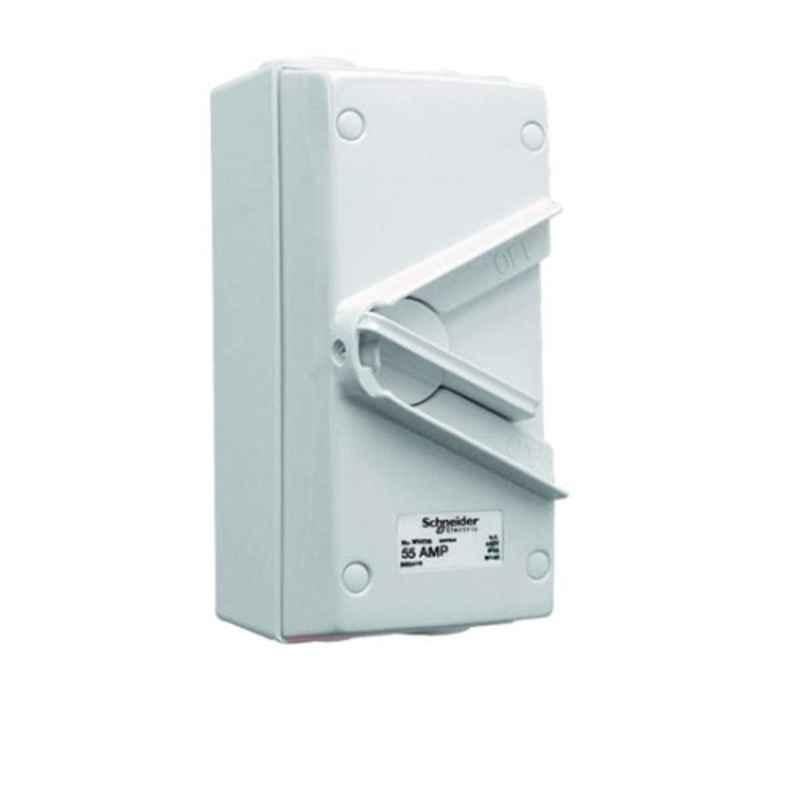 Schneider 55A 440V Triple Pole IP66 Weatherproof Surface Mount Isolating Switch