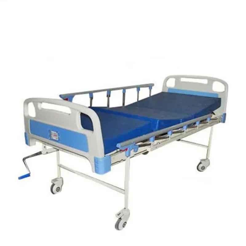 Welltrust Healthcare WSH-1214 Mild Steel Pre-Treated Epoxy Powder Coated Semi Fowler Bed with Mattress, Side Railing &a; Wheel-picture-16