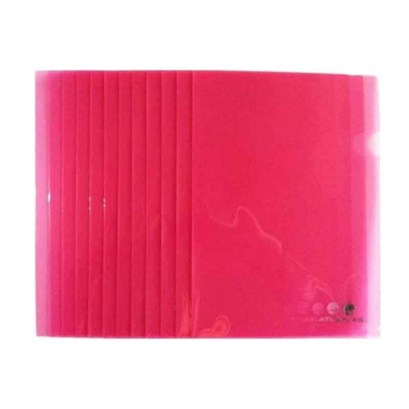 Atlas A4 Red Clear L Folder, (Pack of 12)