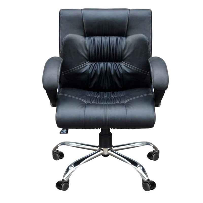 Chair Garage PU Leatherette Black Adjustable Height Office Chair with Back Support, CG146