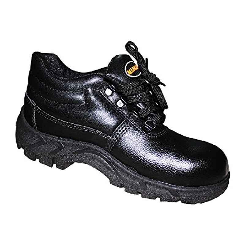 Mangla Plastic Swatch Steel Toe Black Work Safety Shoes, Size: 10