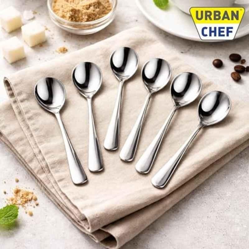 Urban Chef 6 Pcs 19.5cm Stainless Steel Silver Serving Spoon Set, UC-SPS-6-58