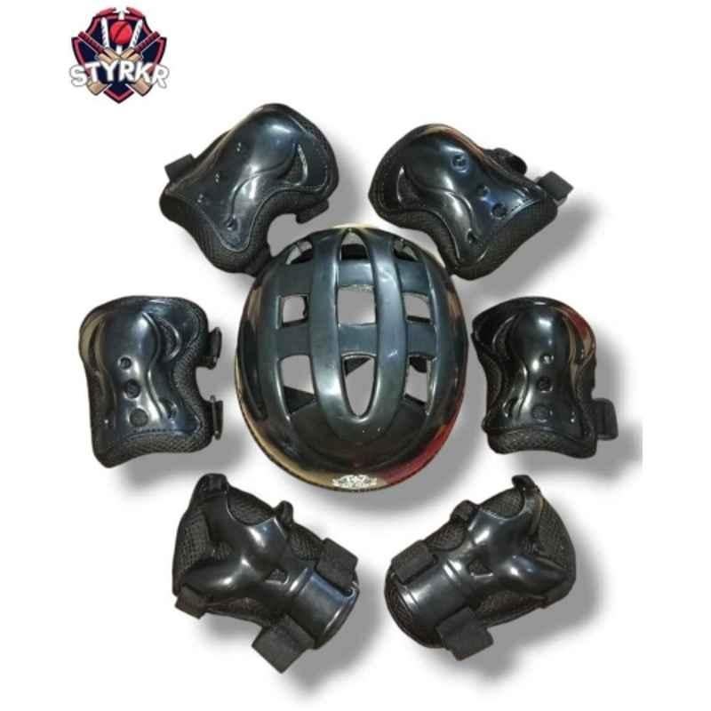 STYRKR Plastic & EVA Foam Black Skating Kit Protective Skating Guard Kit for Skating, Cycling, Running 896 Skating Kit