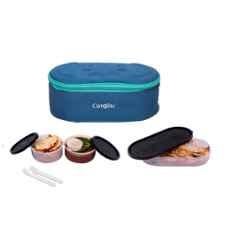 Carrolite 650ml Blue & Black Plastic Lunchbox, Black_P-07 (Pack of 5)
