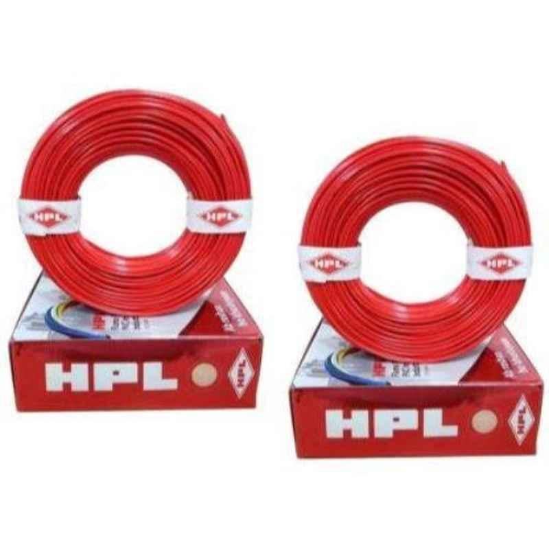 HPL 1mm Red PVC Wire, Length: 100 m (Pack of 2)