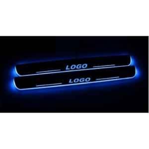 SureStrive 4 Pcs Acrylic Car Side Footstep Set with Blue LED Door Sill Scuff Plate for Maruti Suzuki Zen Estilo All Model