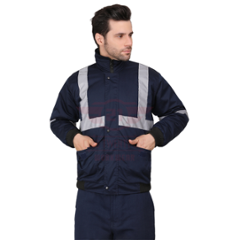 Club Twenty One Workwear Winter Shield Polyester Navy Blue Safety Jacket with Detachable Hood, 5004, Size: XL