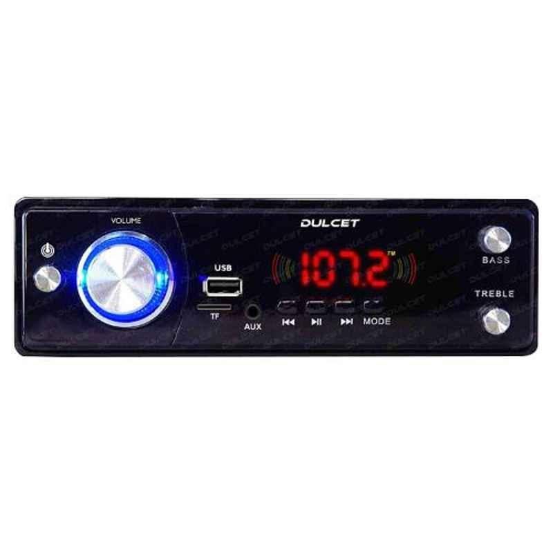 Dulcet DC-3030X High Power Single Din Car Stereo with LED Display, Bluetooth, USB, FM, AUX, MMC, Remote Control & 3.5mm AUX Cable