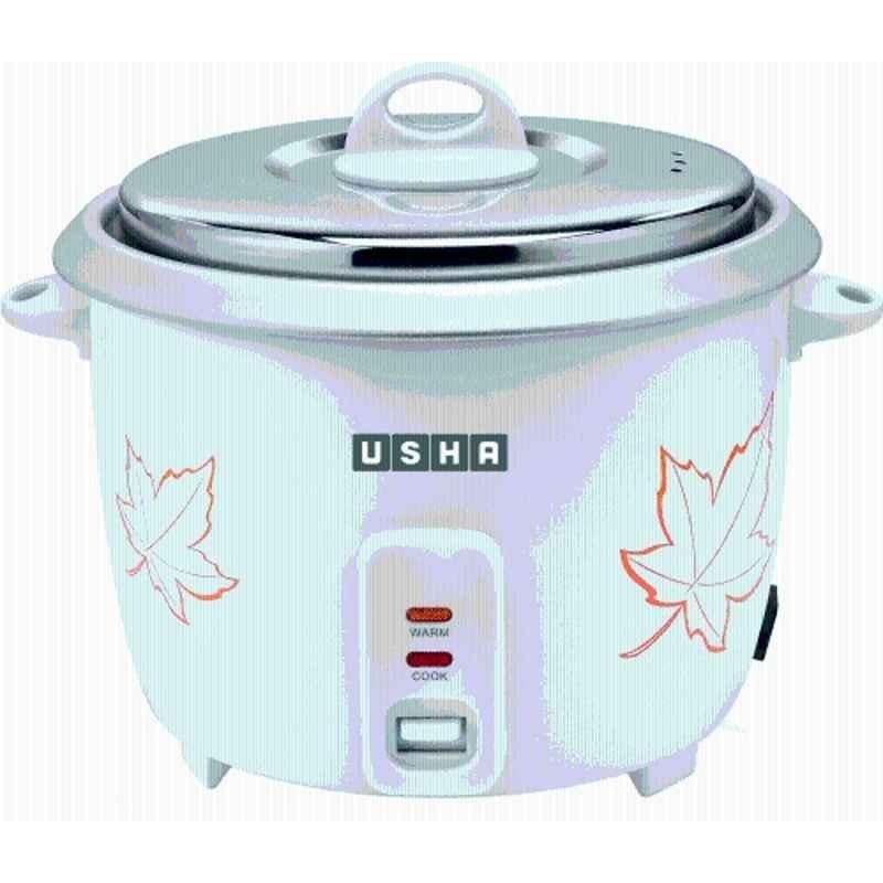 Usha 1.8 Litre 700W Stainless Steel White & Silver Electric Rice Cooker, RC18SS1