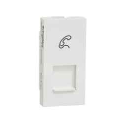 Schneider Electric Unica Pure 1 Module Polar White RJ 11 with Shutter, UNSRJ11_1M_WE (Pack of 20)