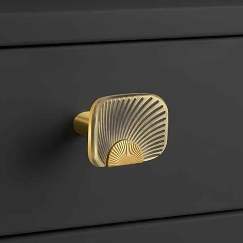 Plantex Knobs for Drawers/Drawer Knobs/Rectangle Knob for Cabinets/Pull-Push Knob for Kitchen/Bedroom/Drawer Antique Brass & Gold