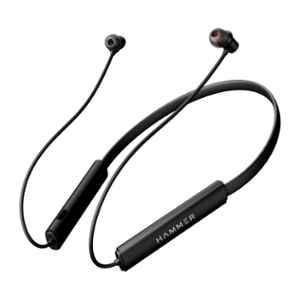 Hammer Splendor 2 Type-C Fast Charging Black Wireless Neckband with 50H Playtime, ENC, 10mm Drivers, 55ms Low Latency & Lightweight, HTWS010