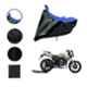 Riderscart Polyester Black & Blue Waterproof Two Wheeler Body Cover with Storage Bag for TVS Apache RTR 200 4V Dual Channel ABS