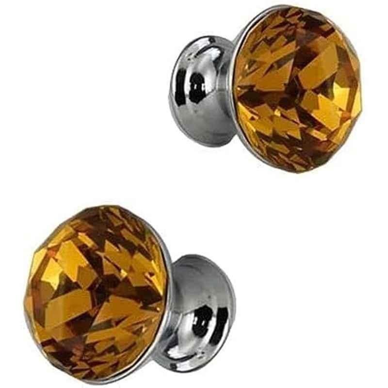 Robustline Crystal Acrylic Brown Round Cabinet Knobs (Pack of 2)