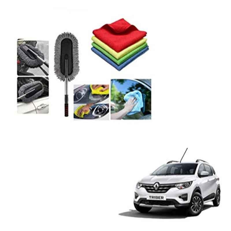 Kozdiko 4 Pcs 40x40cm Microfiber Car Cleaning Cloth Set & Cleaning Duster Combo for Renault Triber