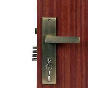 Saze 10 inch Stainless Steel 304 Antique Brass Finish Cylindrical Plate Mortise Door Lock Handle Set, SE-LB10003-10CY-OSK-ANT
