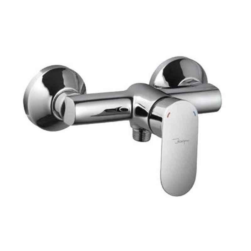 Jaquar Opal Prime Black Chrome Single Lever Shower Mixer with Leg & Wall Flange, OPP-BCH-15149PM