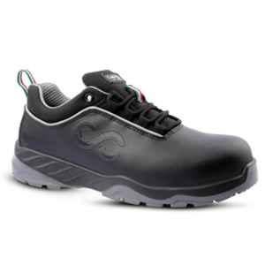 Canvas Club Turin Microfiber Fibre Glass Toe Black Washable Safety Shoes with PU Sole, Size: 10