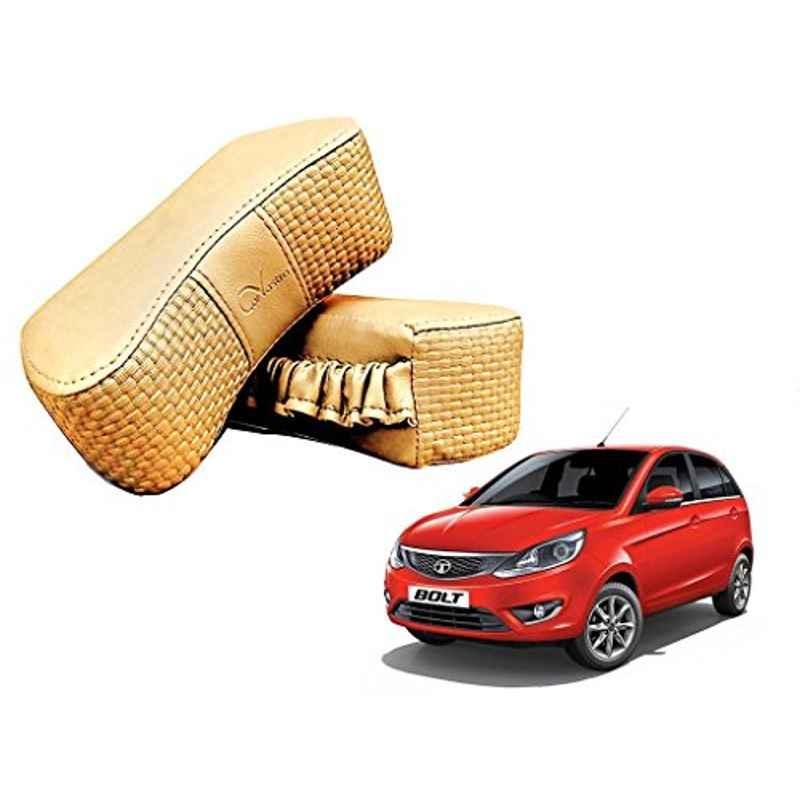Kozdiko 2 Pcs Memory Foam Beige Luxurious Neck Rest Set for Tata Bolt, koz_40019