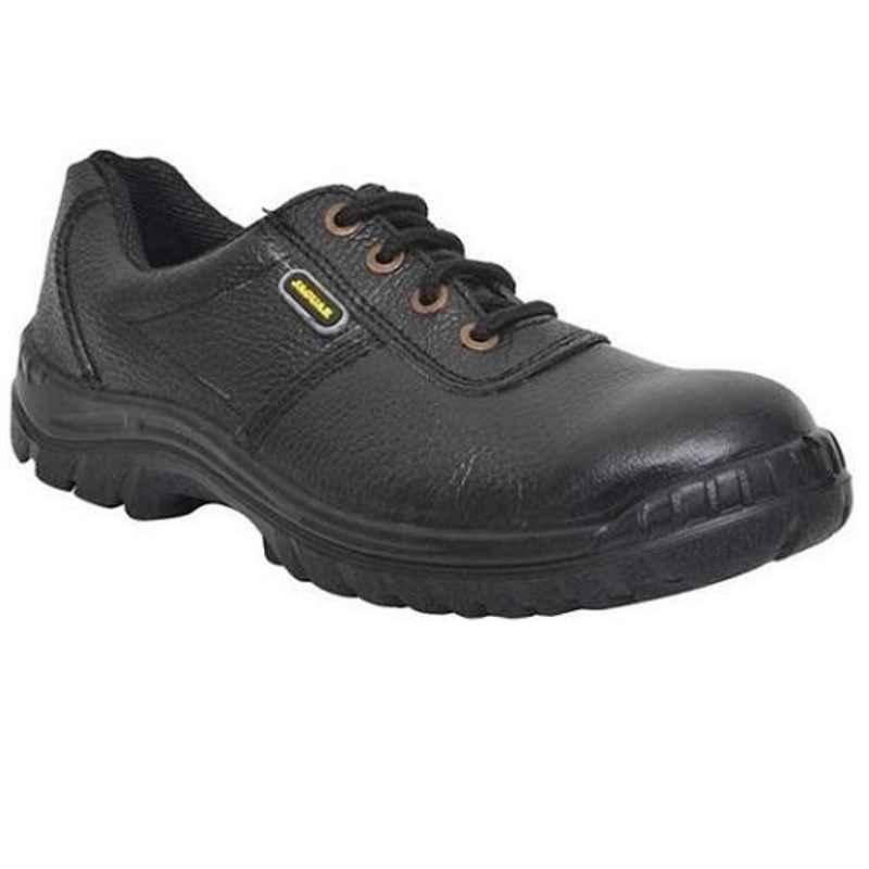 Hillson Jaguar Leather Steel Toe Black Work Safety Shoes, Size: 7
