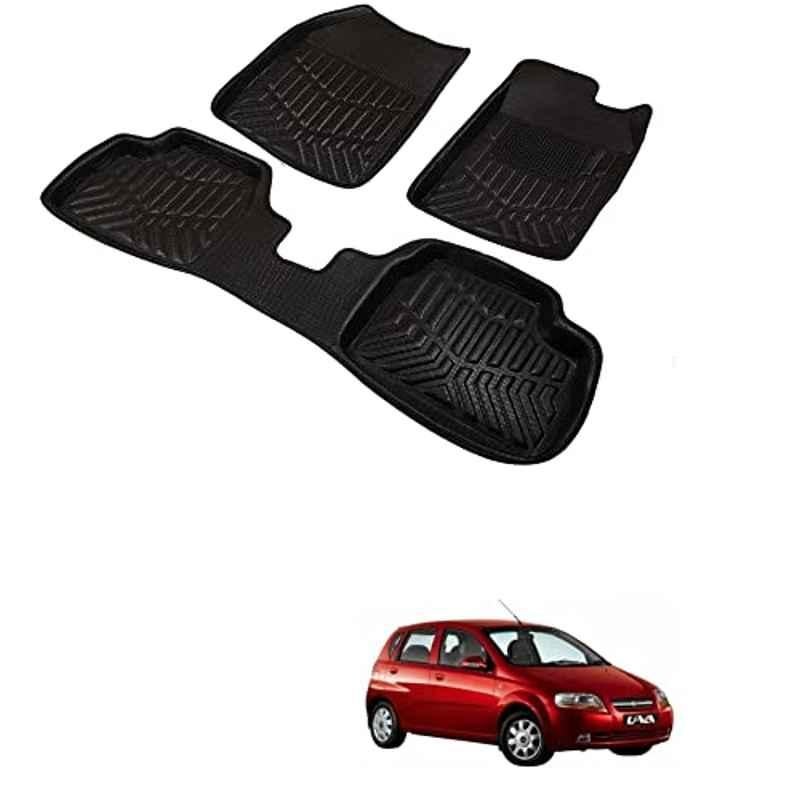 Kozdiko 3D Black Car Foot Mat Set for Chevrolet Uva, dshbdhb53