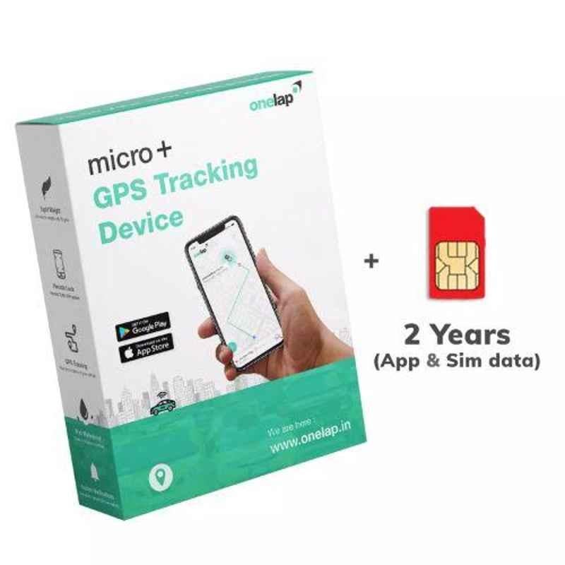 Onelap India Micro Plus GPS Tracking Device with 2 Years App Subscription & Sim Data